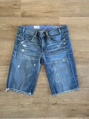 Gap 1969 y2k Jean Denim Bermuda Shorts Cut Off Distressed Slim